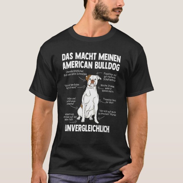 Anatomie eines amerikanischen Bulldoggen T-Shirt (Vorderseite)