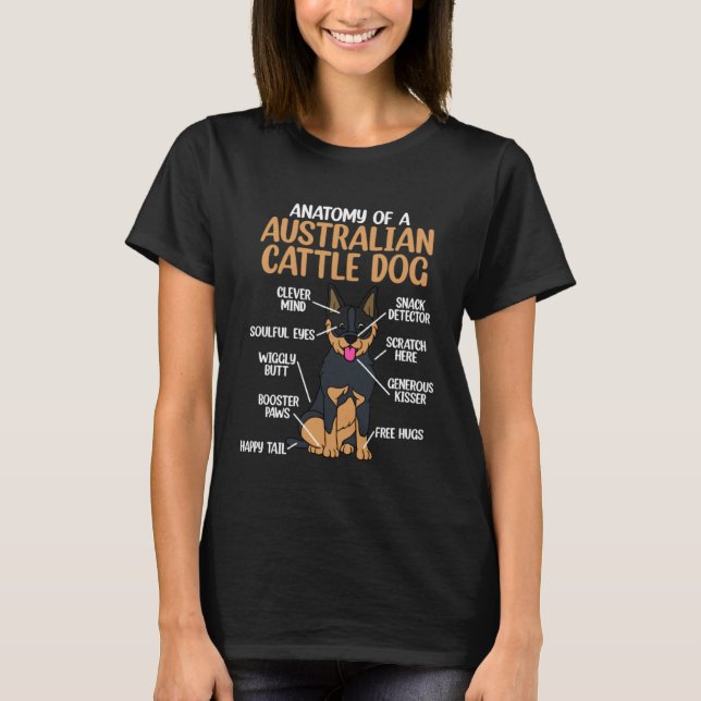 Anatomie eines australischen Cattle Dog T-Shirt (Vorderseite)
