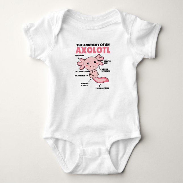 Anatomie eines Axolotl Baby Strampler (Vorderseite)