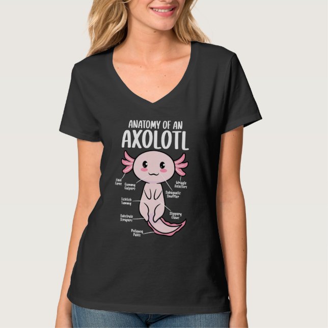 Anatomie eines Axolotl Funny Axolotls Biologie Sci T-Shirt (Vorderseite)