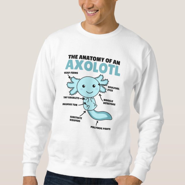 Anatomie eines Axolotl Sweatshirt (Vorderseite)