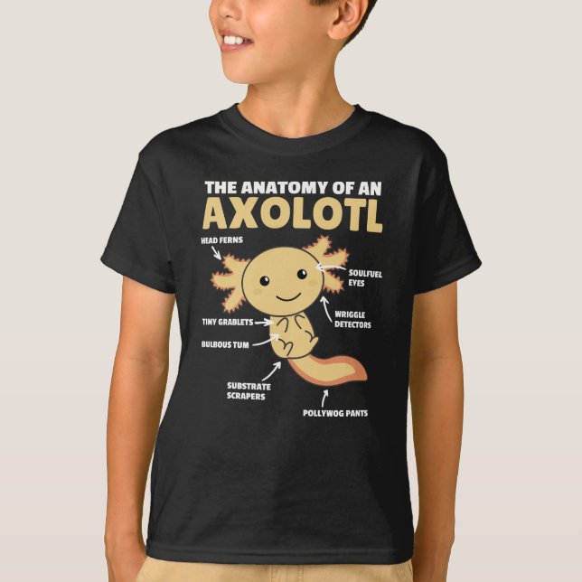 Anatomie eines Axolotl T-Shirt (Vorderseite)
