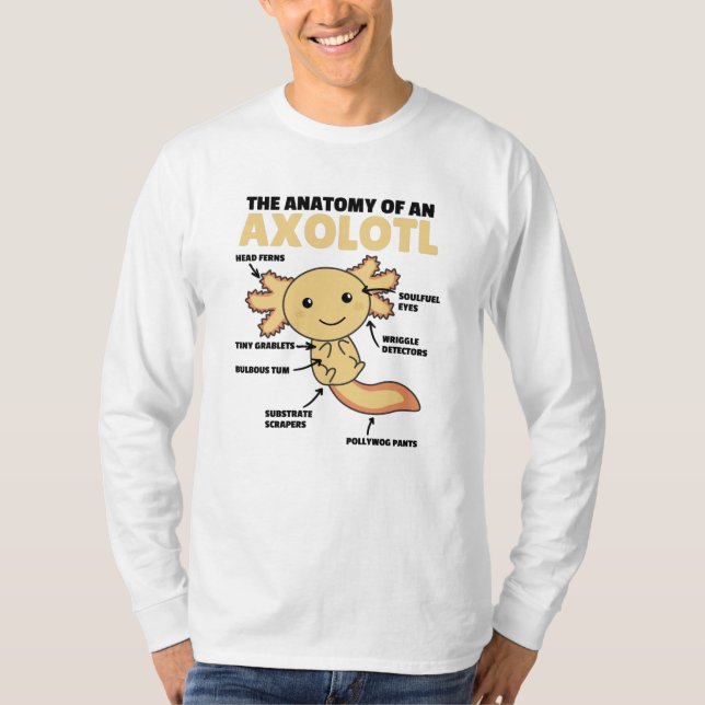 Anatomie eines Axolotl T-Shirt (Vorderseite)