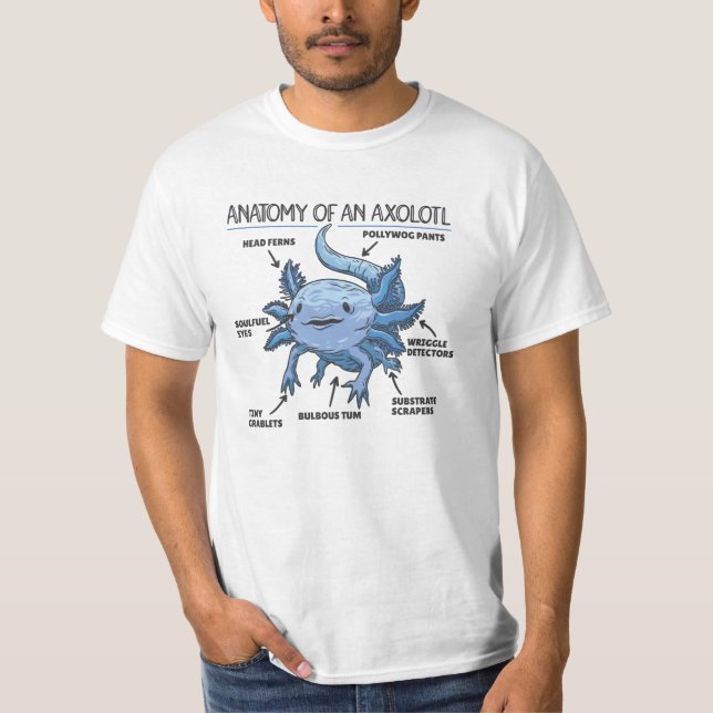Anatomie eines Axolotl T-Shirt (Vorderseite)