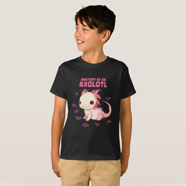 Anatomie eines Axolotl T-Shirt (Vorne ganz)