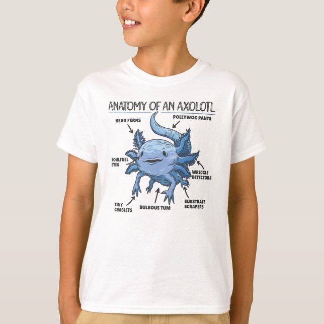 Anatomie eines Axolotl T-Shirt (Vorderseite)