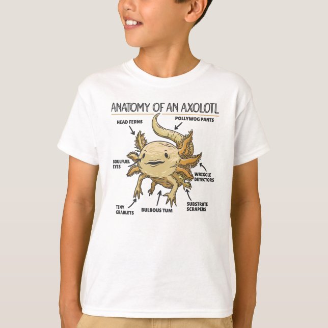 Anatomie eines Axolotl T-Shirt (Vorderseite)
