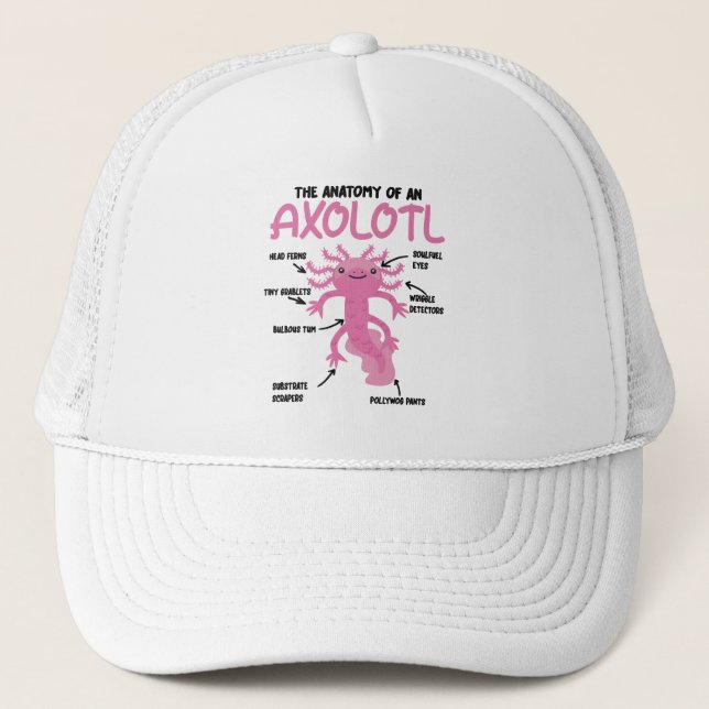 Anatomie eines Axolotl Truckerkappe (Vorderseite)