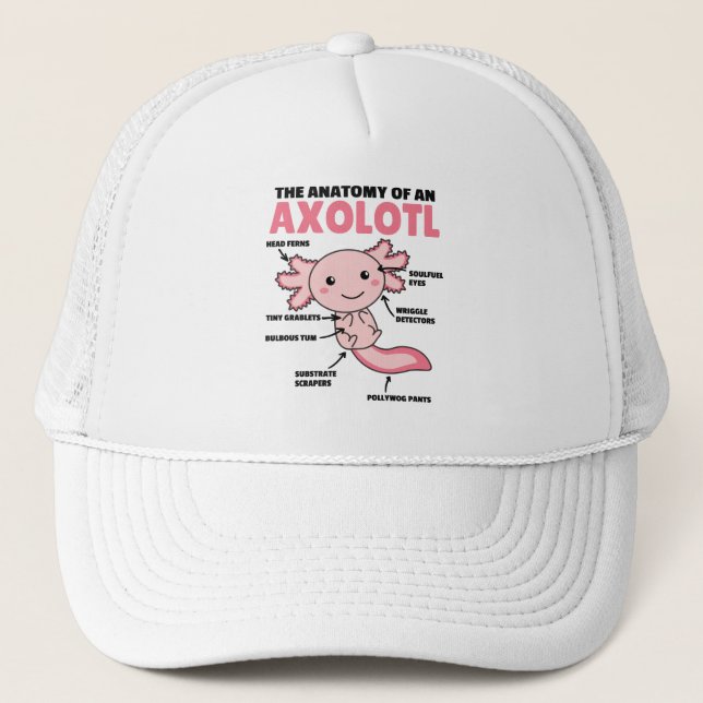 Anatomie eines Axolotl Truckerkappe (Vorderseite)