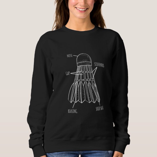 Anatomie eines Badmintonspielers mit Shuttlecock B Sweatshirt (Vorderseite)