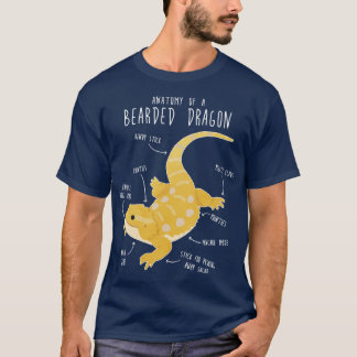 Anatomie eines bärtigen Drachen T-Shirt
