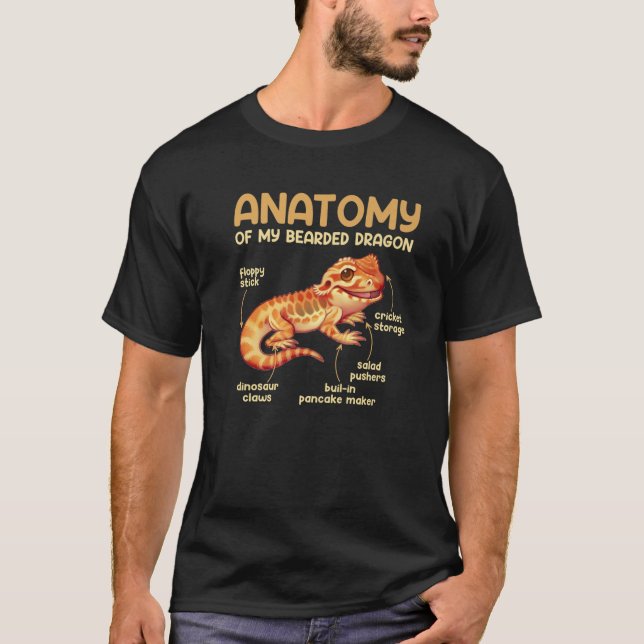 Anatomie eines bärtigen Drachengeschenks für Repti T-Shirt (Vorderseite)