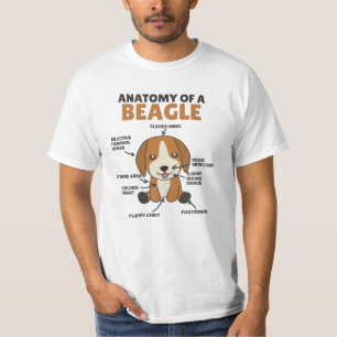 Anatomie eines Beagle Niedliche Hunde Welpe T-Shirt