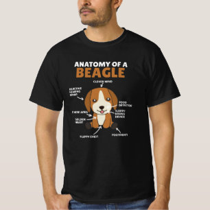 Anatomie eines Beagle Niedliche Hunde Welpe T-Shirt