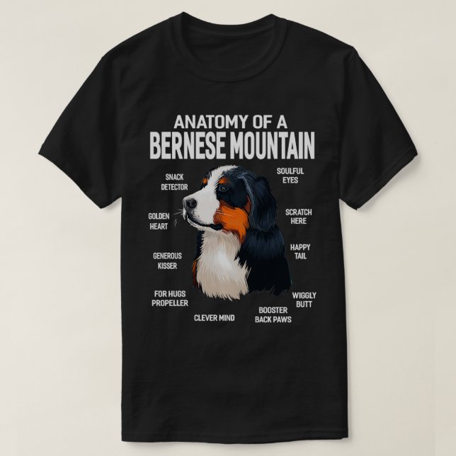 Anatomie eines bernischen Hundes - Funny Gift T-Shirt (Design vorne)