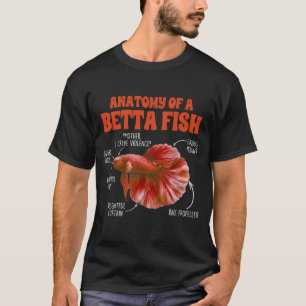 Anatomie eines Betta-Fisches Lustiger Siamese Kamp T-Shirt