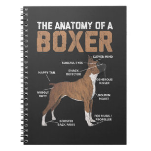 Anatomie eines Boxer Hund Tierherds Notizblock