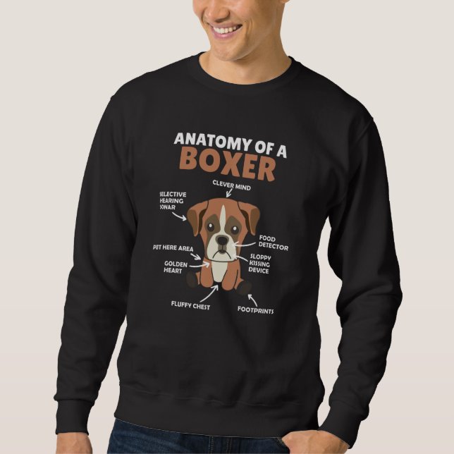 Anatomie eines Boxer Sweet Dog Welpen Sweatshirt (Vorderseite)