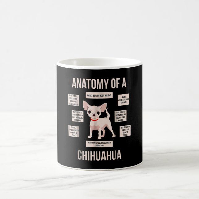 Anatomie eines chihuahua-lustigen Welpengeschenks Kaffeetasse (Mittel)
