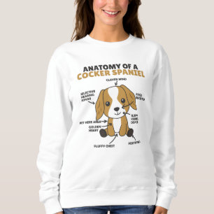 Anatomie eines Cocker Spanel Niedlich Hunde Welpe Sweatshirt