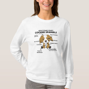 Anatomie eines Cocker Spanisch Sweet Dog Welpen T-Shirt