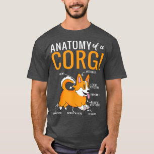 Anatomie eines Corgi Funny Dog Lover Puppy Corgis T-Shirt