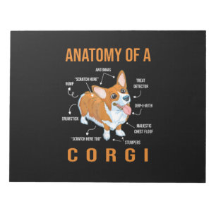 Anatomie eines Corgi Funny Dog Notizblock