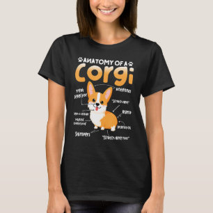 Anatomie eines Corgi Funny Pet Hunde Liebhaber für T-Shirt