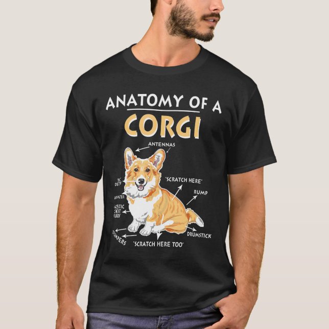 Anatomie eines Corgi-Hundes T-Shirt (Vorderseite)