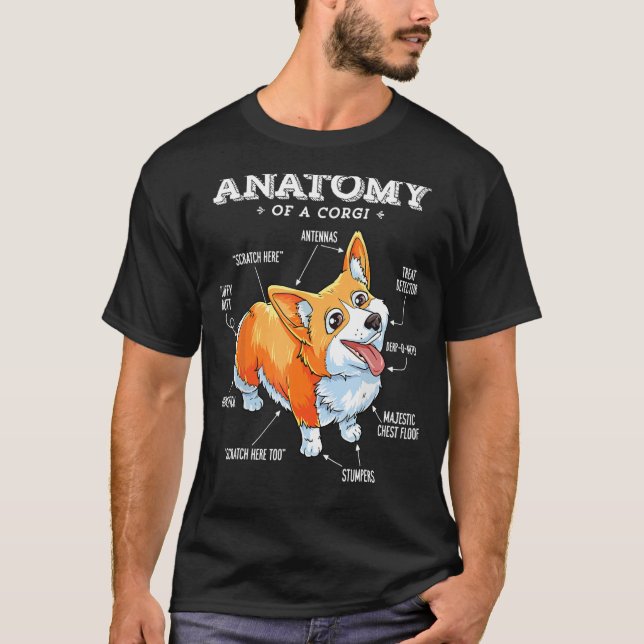 Anatomie eines Corgi-T - Shirt Funny Dog (Vorderseite)