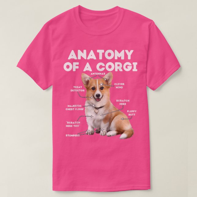 Anatomie eines CorgiFunny Corgi Dog Lover T-Shirts (Design vorne)