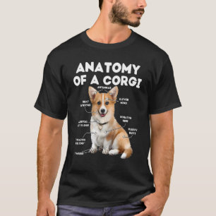 Anatomie eines Corgis Corgi Hund T-Shirt