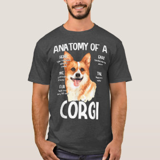 Anatomie eines Corgis für Hundefreunde Kopfgeräusc T-Shirt