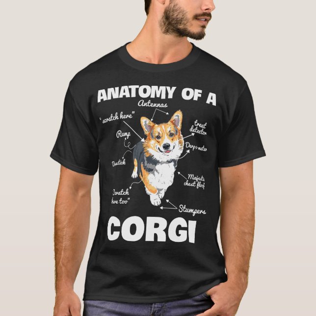 Anatomie eines Corgis Hund  T-Shirt (Vorderseite)