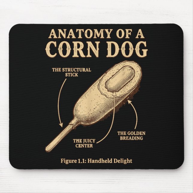 Anatomie eines Corn Dog Memes ironisch wissenschaf Mousepad (Vorne)