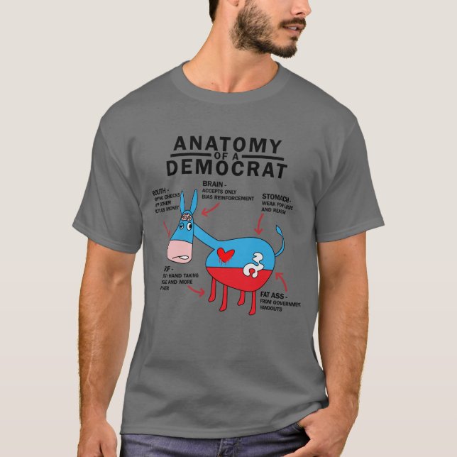 Anatomie eines demokratischen, stoiden Sozialisten T-Shirt (Vorderseite)