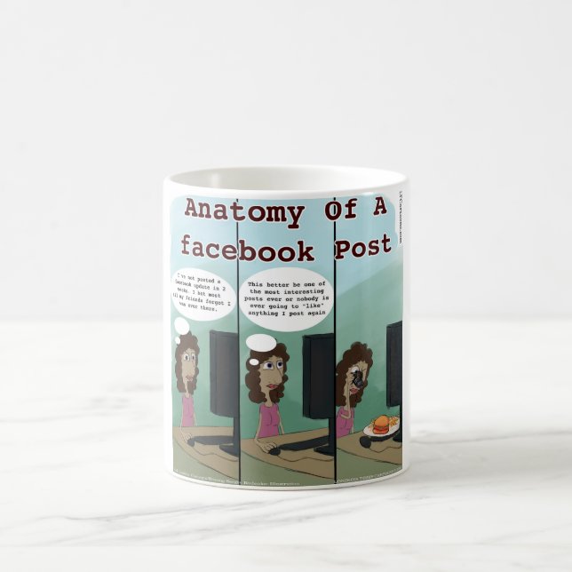 Anatomie eines Facebook-Posts lustig Tasse (Mittel)