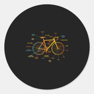 Anatomie eines Fahrrads - Fahrradteile Runder Aufkleber