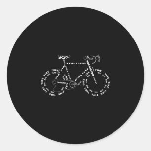 Anatomie eines Fahrrads - lustige Fahrradteile Rad Runder Aufkleber