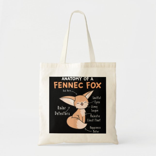 Anatomie eines Fennec Fox Niedlich Fox Lover Gift  Tragetasche (Vorne)