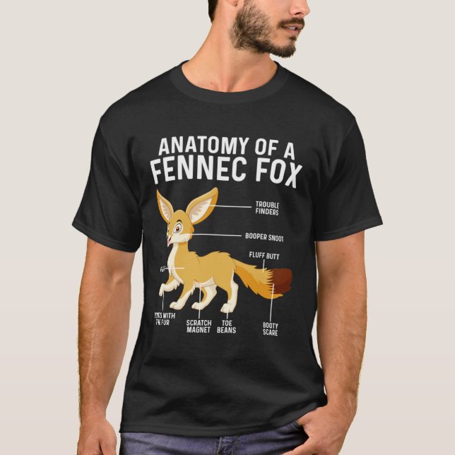 Anatomie eines Fennekfuchses  Fennekfüchse T-Shirt (Vorderseite)