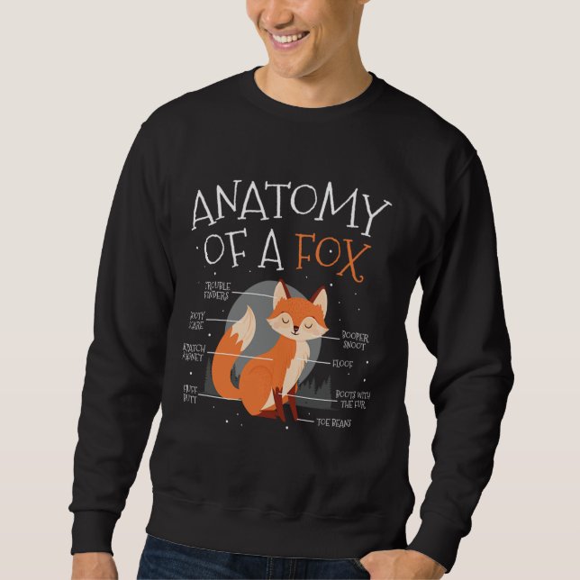 Anatomie eines Fox-Niedlich Fox-Forest-Tieres Sweatshirt (Vorderseite)