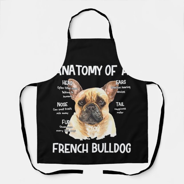 Anatomie eines französischen Bulldoggen für Hundel Schürze (Vorderseite)