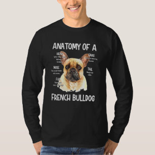 Anatomie eines französischen Bulldoghundes für Hun T-Shirt