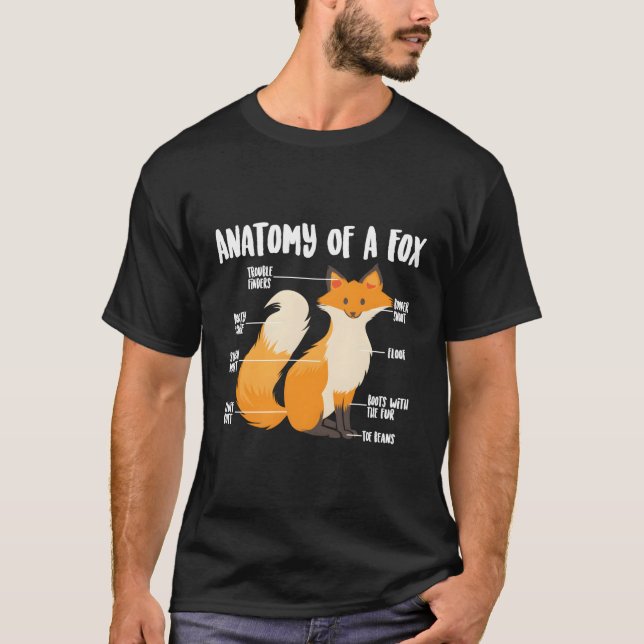 Anatomie eines fuchs Niedlichen süßen Fleischfress T-Shirt (Vorderseite)