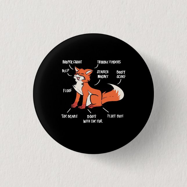 Anatomie eines Fuchses Button (Vorderseite)