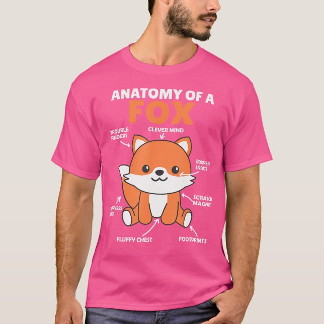 Anatomie eines Fuchses durch niedliche Fox-Erkläru T-Shirt (Vorderseite)