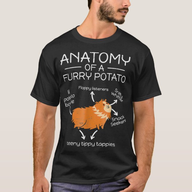 Anatomie eines Furry Potato Guinea Pig Rodent Whee T-Shirt (Vorderseite)