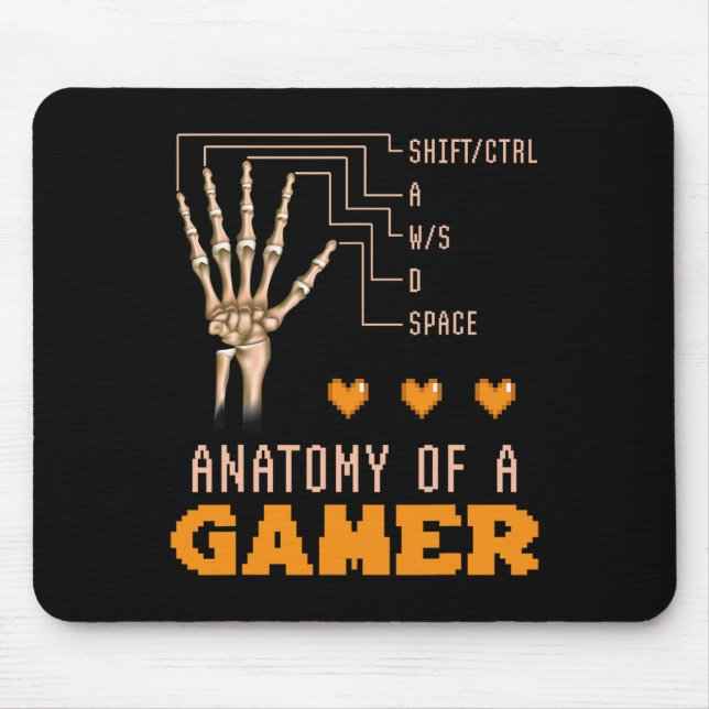 Anatomie eines Gamer-Bone-Gamers Gamblin Mousepad (Vorne)