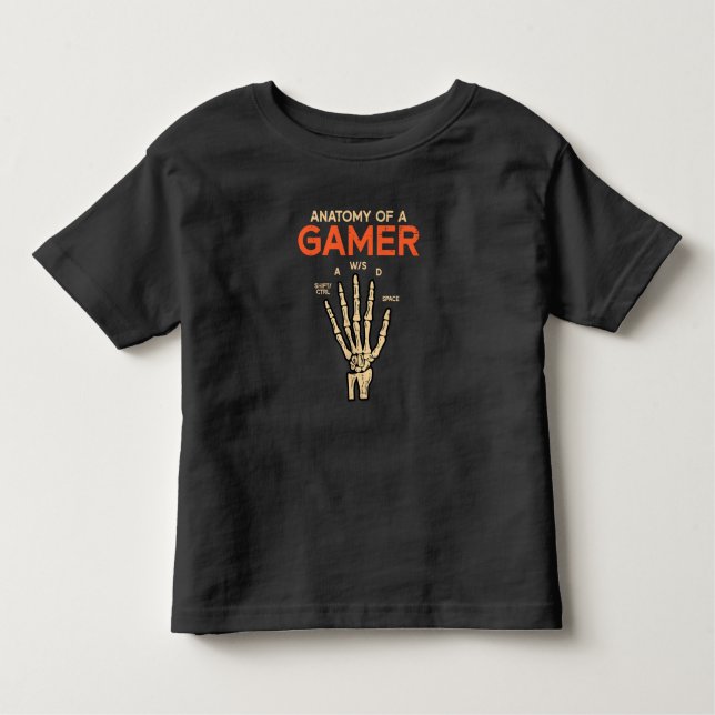 Anatomie eines Gamer Skeleton Hand Funny Kleinkind T-shirt (Vorderseite)